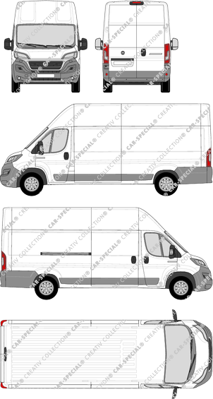 Fiat Ducato, van/transporter, L5H3, Rear Wing Doors, 1 Sliding Door (2014)