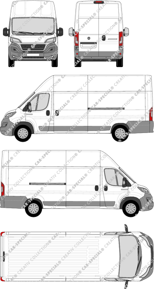 Fiat Ducato, furgone, L5H3, Rear Wing Doors, 2 Sliding Doors (2014)
