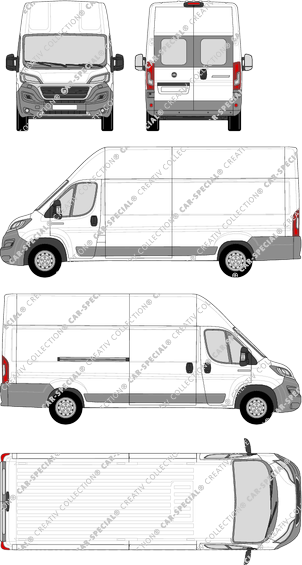 Fiat Ducato, van/transporter, L5H3, rear window, Rear Wing Doors, 1 Sliding Door (2014)