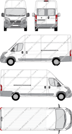 Fiat Ducato, van/transporter, L5H3, rear window, Rear Wing Doors, 2 Sliding Doors (2014)