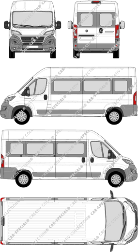 Fiat Ducato, microbús, L4H2, Rear Wing Doors, 1 Sliding Door (2014)