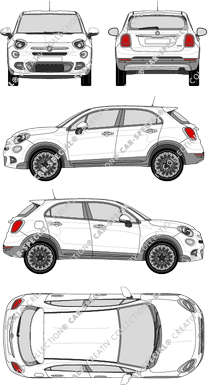 Fiat 500X station wagon, 2015–2017 (Fiat_354)