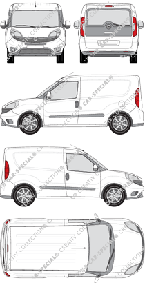 Fiat Doblò Cargo, Cargo, furgone, L1H1, vitre arrière, Rear Flap (2015)