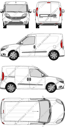 Fiat Doblò Cargo, Cargo, furgone, L1H1, Rear Wing Doors, 1 Sliding Door (2015)