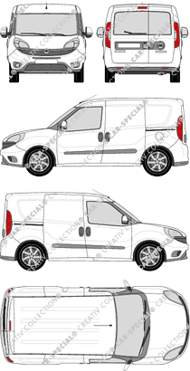 Fiat Doblò Cargo, Cargo, van/transporter, L1H1, rear window, Rear Wing Doors, 2 Sliding Doors (2015)