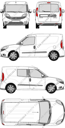 Fiat Doblò Cargo, Cargo, 1 fenêtre latérale, furgone, L1H1, Heck verglast, rechts teilverglast, Rear Wing Doors (2015)