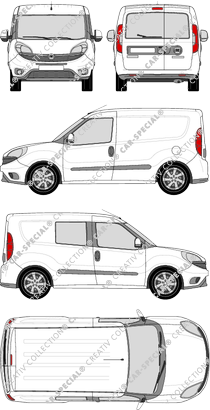 Fiat Doblò Cargo, Cargo, 1 side window, van/transporter, L1H1, Heck verglast, rechts teilverglast, Rear Wing Doors (2015)