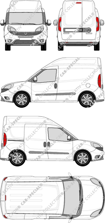Fiat Doblò Cargo, Cargo, furgone, L1H2, Rear Wing Doors, 1 Sliding Door (2015)