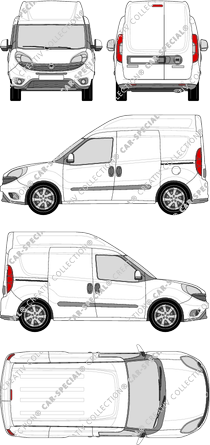 Fiat Doblò Cargo, Cargo, furgone, L1H2, Rear Wing Doors, 2 Sliding Doors (2015)