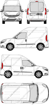 Fiat Doblò Cargo, Cargo, van/transporter, L1H2, rear window, Rear Wing Doors, 1 Sliding Door (2015)