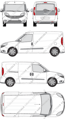 Fiat Doblò Cargo Maxi, Cargo Maxi, fourgon, L2H1, Heck verglast, Rear Flap, 1 Sliding Door (2015)