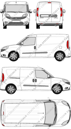 Fiat Doblò Cargo Maxi, Cargo Maxi, fourgon, L2H1, Rear Wing Doors, 1 Sliding Door (2015)