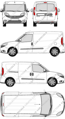 Fiat Doblò Cargo Maxi, Cargo Maxi, van/transporter, L2H1, rear window, Rear Wing Doors, 1 Sliding Door (2015)