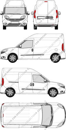 Fiat Doblò Cargo Maxi XL, Cargo Maxi XL, furgone, L2H2, Rear Wing Doors, 1 Sliding Door (2015)