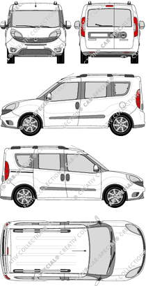Fiat Doblò, furgone, L1H1, Rear Wing Doors, 1 Sliding Door (2015)