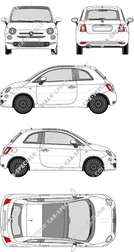 Fiat 500, Hatchback, 3 Doors (2015)