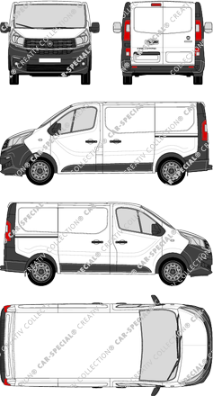 Fiat Talento, furgón, L1H1, Rear Wing Doors, 2 Sliding Doors (2016)