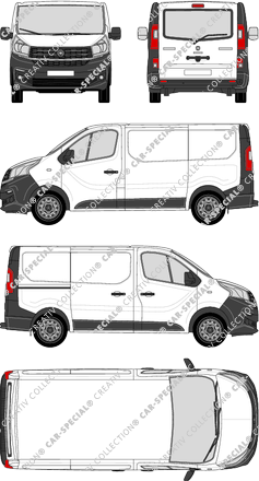 Fiat Talento, van/transporter, L1H1, rear window, Rear Flap, 1 Sliding Door (2016)