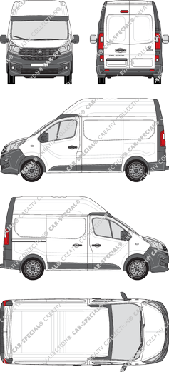 Fiat Talento, furgone, L1H2, Rear Wing Doors, 1 Sliding Door (2016)