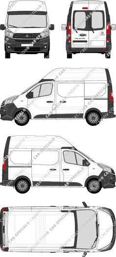 Fiat Talento, furgone, L1H2, vitre arrière, Rear Wing Doors, 2 Sliding Doors (2016)