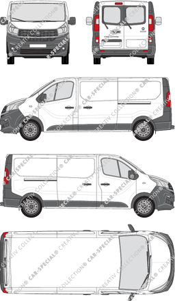 Fiat Talento, furgone, L2H1, vitre arrière, Rear Wing Doors, 2 Sliding Doors (2016)