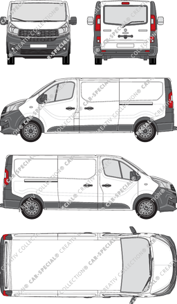 Fiat Talento, van/transporter, L2H1, rear window, Rear Flap, 2 Sliding Doors (2016)