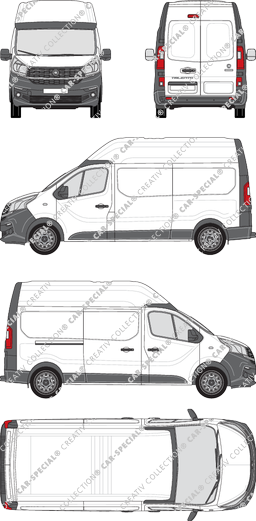Fiat Talento, furgone, L2H2, Rear Wing Doors, 1 Sliding Door (2016)