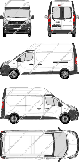 Fiat Talento, furgone, L2H2, vitre arrière, Rear Wing Doors, 2 Sliding Doors (2016)