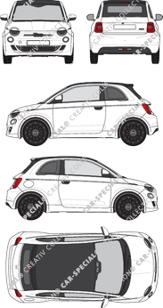 Fiat 500 C Elektro, C, convertible hatchback, 2 Doors (2020)