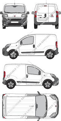 Fiat Fiorino, furgone, vitre arrière, Rear Wing Doors (2016)
