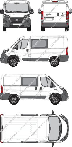 Fiat Ducato, van/transporter, L1H1, double cab, Rear Wing Doors, 1 Sliding Door (2021)