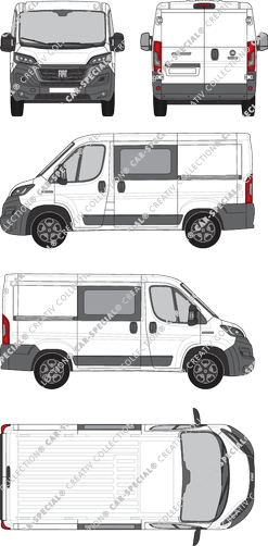 Fiat Ducato, van/transporter, L1H1, double cab, Rear Wing Doors, 2 Sliding Doors (2021)