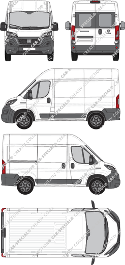 Fiat Ducato, van/transporter, L1H2, rear window, Rear Wing Doors, 1 Sliding Door (2021)