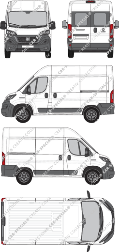 Fiat Ducato, furgone, L1H2, vitre arrière, Rear Wing Doors, 2 Sliding Doors (2021)