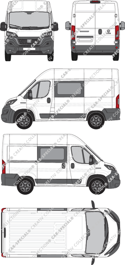 Fiat Ducato, Kastenwagen, L1H2, Doppelkabine, Rear Wing Doors, 1 Sliding Door (2021)