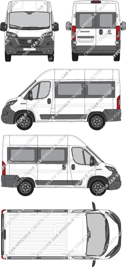 Fiat Ducato, minibus, L1H2, Rear Wing Doors, 1 Sliding Door (2021)