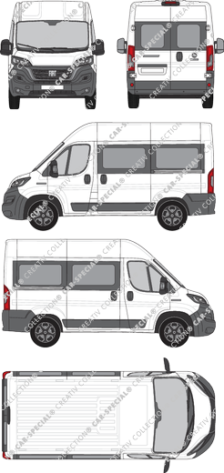 Fiat Ducato, minibus, L1H2, Rear Wing Doors, 2 Sliding Doors (2021)