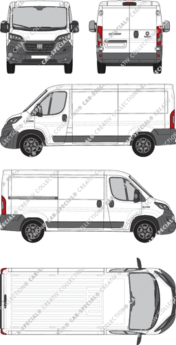 Fiat Ducato, van/transporter, L2H1, Rear Wing Doors, 1 Sliding Door (2021)