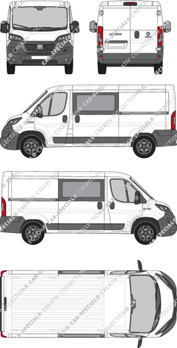 Fiat Ducato, van/transporter, L2H1, double cab, Rear Wing Doors, 2 Sliding Doors (2021)