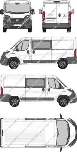 Fiat Ducato, Kastenwagen, L2H1, Doppelkabine, Rear Wing Doors, 2 Sliding Doors (2021)