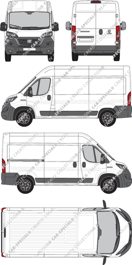 Fiat Ducato, van/transporter, L2H2, Rear Wing Doors, 1 Sliding Door (2021)
