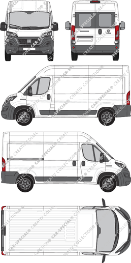 Fiat Ducato, van/transporter, L2H2, rear window, Rear Wing Doors, 1 Sliding Door (2021)