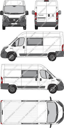 Fiat Ducato, Kastenwagen, L2H2, Doppelkabine, Rear Wing Doors, 1 Sliding Door (2021)