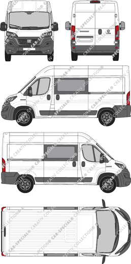 Fiat Ducato, van/transporter, L2H2, double cab, Rear Wing Doors, 2 Sliding Doors (2021)