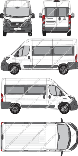 Fiat Ducato, minibus, L2H2, Rear Wing Doors, 1 Sliding Door (2021)