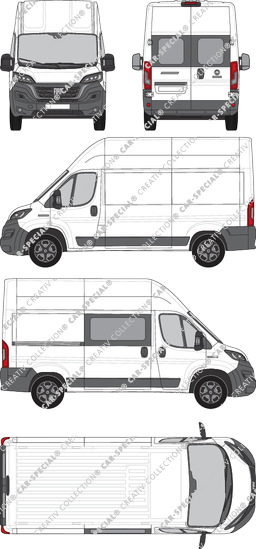 Fiat Ducato, Kastenwagen, L2H3, Heck verglast, rechts teilverglast, Rear Wing Doors, 1 Sliding Door (2021)