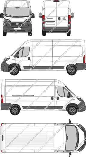 Fiat Ducato, van/transporter, L4H2, Rear Wing Doors, 1 Sliding Door (2021)
