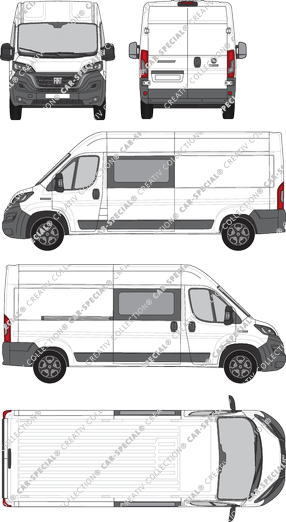 Fiat Ducato, Kastenwagen, L4H2, Doppelkabine, Rear Wing Doors, 1 Sliding Door (2021)