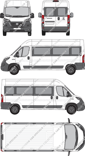 Fiat Ducato, microbús, L4H2, Rear Wing Doors, 1 Sliding Door (2021)