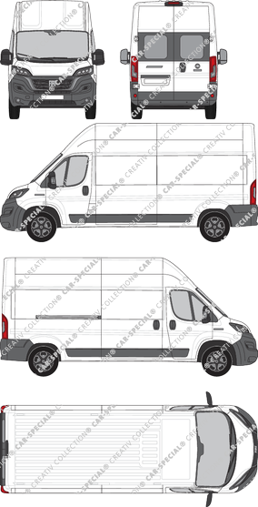 Fiat Ducato, van/transporter, L4H3, rear window, Rear Wing Doors, 1 Sliding Door (2021)